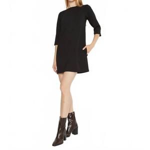 NEW RIPLEY RADER ponte knit a-line dress in black